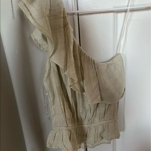 Light green one shoulder American Eagle tank top